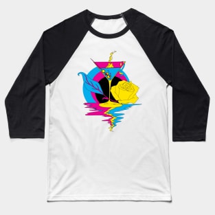 CMYK Martini and Rose Baseball T-Shirt